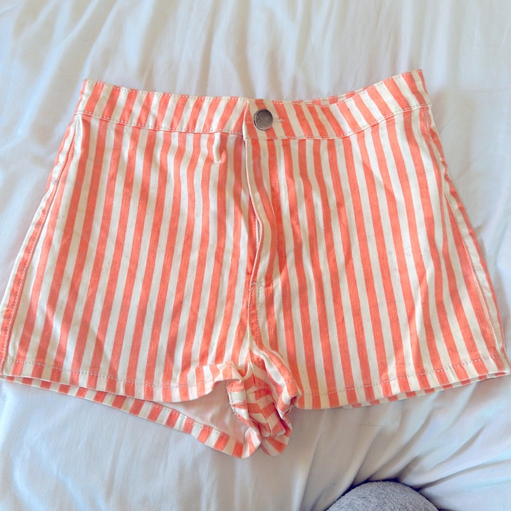 high waisted striped shorts